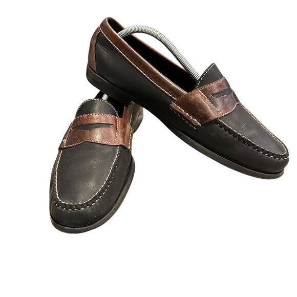 Cole Haan Men's Two-Tone  brown Leather Penny Loafers Size 11.5 Multicolor - Picture 1 of 10